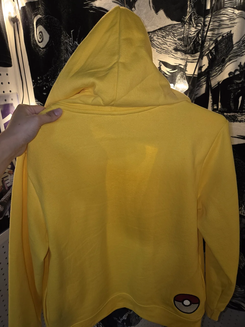 Kids Pikachu Yellow Lightning Zip-Up Hoodie Jacket